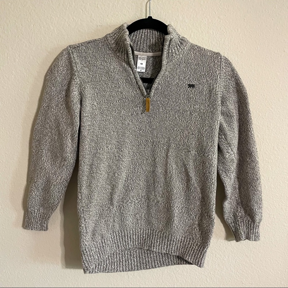Carters Kid gray heather sweater size 12